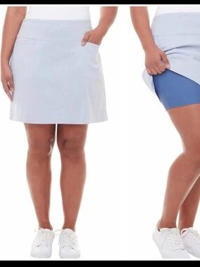 S.C. & Co Blue White Striped Athletic Skort Medium Golf Tennis Pickleball Skirt